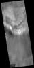 Clouds fill half of this unnamed crater located in the region between Malea Planum and Hellas Planitia, as shown in this image from NASA's 2001 Mars Odyssey spacecraft.
