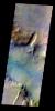 The THEMIS VIS camera contains 5 filters. The data from different filters can be combined in multiple ways to create a false color image. This false color image from NASA's 2001 Mars Odyssey spacecraft shows part of Reull Vallis.