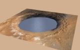 This simulation depicts a lake partially filling Mars' Gale Crater, receiving runoff from snow melting on the crater's rim, showing evidence that NASA's Curiosity rover has found ancient streams, deltas and lakes.
