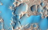 The pits visible in this image from NASA's Mars Reconnaissance Orbiter aren't impact craters. The material they are embedded into is ejecta (stuff thrown out of an impact crater when it forms) from a large crater called Hale not seen in this image.