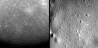 On March 18, 2011, NASA's MESSENGER made history by becoming the first spacecraft ever to orbit Mercury. Eleven days later, the spacecraft captured the first image ever obtained from Mercury orbit, shown here on the left.