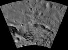 This image of Matronalia AV-L-25, from the atlas of the giant asteroid Vesta, was created from images taken as NASA's Dawn mission flew around the object, also known as a protoplanet.
