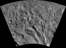 This image of Justina AV-L-29, from the atlas of the giant asteroid Vesta, was created from images taken as NASA's Dawn mission flew around the object, also known as a protoplanet.