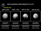 These images, taken by New Horizons' Long Range Reconnaissance Imager (LORRI), show four different 'faces' of Pluto as it rotates about its axis with a period of 6.4 days.