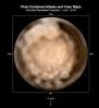 These circular maps shows the distribution of Pluto's dark and bright terrains as revealed by NASA's New Horizons mission prior to July 4, 2015. In these maps, the polar bright terrain is surrounded by a somewhat darker polar fringe.