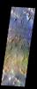 The THEMIS VIS camera contains 5 filters. The data from different filters can be combined in multiple ways to create a false color image. This image from NASA's 2001 Mars Odyssey spacecraft shows the plains between Hale Crater and Argyre Planitia.