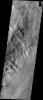 This image captured by NASA's 2001 Mars Odyssey spacecraft shows part of the northwest rim of Schiaparelli Crater.