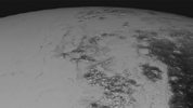 Images downloaded from NASA's New Horizons spacecraft (through Sept. 11, 2015) were stitched together and rendered on a sphere to make this flyover 'movie.' This is a frame from the animation.