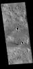 This image from NASA's 2001 Mars Odyssey spacecraft shows a portion of Granicus Valles. This channel system is located west of Elysium Mons and likely was created by both lava and water flow related to the Elysium Mons volcanic complex.