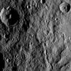 This image of Ceres from NASA's Dawn spacecraft shows hummocky terrain -- a surface covered in low, rounded hills -- with numerous impact craters of varying sizes.