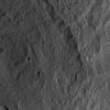 This view from NASA's Dawn spacecraft shows the rim of the large impact feature named Yalode in the southern mid-latitudes on dwarf planet Ceres. Linear, roughly parallel features are visible in the crater wall.