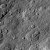 This view from NASA's Dawn spacecraft shows high northern latitudes on Ceres. Dawn acquired the image on Oct. 17, 2015, from an altitude of 915 miles (1,470 kilometers). It has a resolution of 450 feet (140 meters) per pixel.