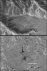 These two images from NASA's UAVSAR and Google Earth show the mesa-top site of Peru's Nasca lines World Heritage Site. The data collected will help Peruvian authorities fully catalog the thousand-year-old designs drawn on the ground.