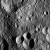 This image, taken by NASA's Dawn spacecraft, shows a variety of small craters in the northern hemisphere of Ceres. The majority of Ceres images from Dawn show heavily cratered terrains such as this.