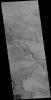 This image captured by NASA's 2001 Mars Odyssey spacecraft shows part of the lava flows that originated from Arsia Mons.