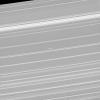 What appears as a pair of bright dashes at the center of this image is one of the features rings scientists have dubbed 'propellers.' This image of Bleriot is from NASA's Cassini spacecraft.