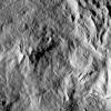 This image from NASA's Dawn spacecraft shows the center of Datan Crater on Ceres. Datan measures about 40 miles (60 kilometers) in diameter.