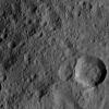 This image shows cratered terrain on dwarf planet Ceres, seen by NASA's Dawn spacecraft on June 15, 2016. The image is centered at approximately 3 degrees north latitude, 208 degrees east longitude.