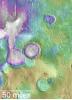 Valleys much younger than well-known ancient valley networks on Mars are evident near the informally named 'Heart Lake' on Mars. This map based on NASA's MGS data presents color-coded topographical information overlaid onto a photo mosaic.