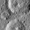 The scene shows a complex of craters in mid-southern latitudes on Ceres, just west of the peaks known as Niman Rupes. NASA's Dawn spacecraft took this image on June 15, 2016.