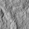 NASA's Dawn spacecraft looked down on Ceres' equatorial region to capture this view of intensely cratered terrain. The image is centered at approximately 3 degrees south latitude, 267 degrees east longitude, just south of Kimis Crater.