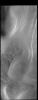 This image captured by NASA's 2001 Mars Odyssey spacecraft shows some of the multiple layers of ice that make up the South Polar cap.