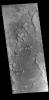 This image captured by NASA's 2001 Mars Odyssey spacecraft shows part of the ejecta around Yuty Crater.