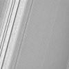 NASA's Cassini image features a density wave in Saturn's A ring (at left) that lies around 134,500 km from Saturn. Density waves are accumulations of particles at certain distances from the planet.