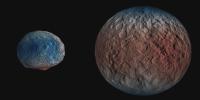 This frame from an animation shows dwarf planet Ceres overlaid with the concentration of hydrogen determined from data acquired by the gamma ray and neutron detector (GRaND) instrument aboard NASA's Dawn spacecraft.