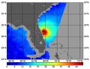 NASA's SMAP radiometer instrument measured Hurricane Matthew's wind speeds at 4:52 a.m. PDT (7:52 a.m. EDT) at up to 132 miles per hour (59 meters per second).