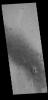 This image captured by NASA's 2001 Mars Odyssey spacecraft shows some of the numerous dark linear streaks on the floor of Gusev Crater. These streaks are formed by wind action.