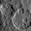 This view, taken on Oct. 26, 2016, from NASA's Dawn spacecraft shows Meanderi Crater on Ceres, seen at lower right. Meanderi hosts several medium-sized craters within its walls.