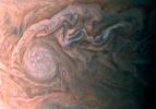 NASA's Juno spacecraft skimmed the upper wisps of Jupiter's atmosphere when JunoCam snapped this image on Feb. 2, 2017. from an altitude of about 9,000 miles (14,500 kilometers) above the giant planet's swirling cloudtops.