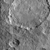This image from NASA's Dawn spacecraft shows Dantu Crater. The numerous bright spots found across the crater suggest bright material may be just below the surface, exposed through small impacts and landslides.