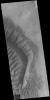This image captured by NASA's 2001 Mars Odyssey spacecraft shows part of the large dune form on the floor of Russell Crater.
