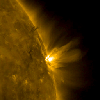 When an active region rotated over to the edge of the sun, it presented NASA's Solar Dynamics Observatory with a nice profile view of its elongated loops stretching and swaying above it (Mar. 8-9, 2017).