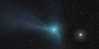 This frame from an animation portrays a comet as it approaches the inner solar system. Light from the Sun warms the comet core, an object so small it cannot be seen at this scale.