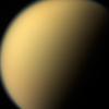 As it glanced around the Saturn system one final time, NASA's Cassini spacecraft captured this view of the planet's giant moon Titan. These views were obtained by Cassini on Sept. 13, 2017. They are among the last images Cassini sent back to Earth.