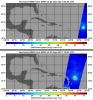 This pair of images shows ocean surface wind speeds for Hurricane Irma as observed Sept. 4, 2017 (top) and 24.5 hours later at 6:02 a.m. EDT on September 5th (bottom) by the radiometer instrument on NASA's Soil Moisture Active SMAP satellite.