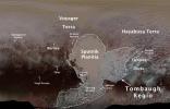 This image from NASA's New Horizons spacecraft shows an overlay of the first official Pluto feature names.
