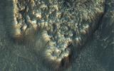 NASA's Mars Reconnaissance Orbiter observes many slopes in the middle latitudes of Mars showing icy flows or glaciers. The region shown here, in the south-facing slope of a crater. This region is unusual because the flows have bright highlights.