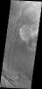 This image captured by NASA's 2001 Mars Odyssey spacecraft shows part of the Nili Patera dune field. The paterae are calderas on the volcanic complex called Syrtis Major Planum.