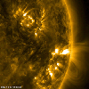 NASA's Solar Dynamics Observatory observed a pair of active regions (the brighter areas) move and change as they rotate with the sun over just a 17-hour period (Oct. 4-5, 2017).
