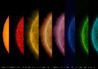 NASA's Solar Dynamics Observatory captured these images showing the sun from its surface to its upper atmosphere in order of temperature, all taken at about the same time on Oct. 27, 2017.