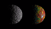 NASA's Dawn spacecraft took these images of dwarf planet Ceres. The map overlaid on the right gives scientists hints about Ceres' internal structure.