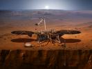 This artist's concept shows NASA's InSight lander, its sensors, cameras and instruments.
