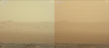 These two views from NASA's Curiosity rover, acquired specifically to measure the amount of dust inside Gale Crater, show that dust has increased over three days from a major Martian dust storm.