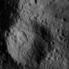 This image of a small crater north of Ceres' Datan Crater was obtained by NASA's Dawn spacecraft on June 9, 2018 from an altitude of about 48 miles (77 kilometers).