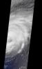 NASA's Terra spacecraft passed over Hurricane Florence as it approached the eastern coast of the United States on Thursday, Sept. 13, 2018. At the time the image was acquired, Florence was a large Category 2 storm.