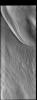 This image, collected near the end of the southern spring season, from NASA's Mars Odyssey shows part of the south polar cap.
